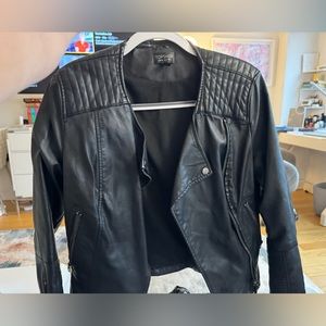 Top shop pleather jacket in size us 8. Worn but good condition